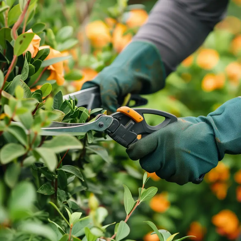 Pruning flowers in Willow Landscaping Ipswich garden