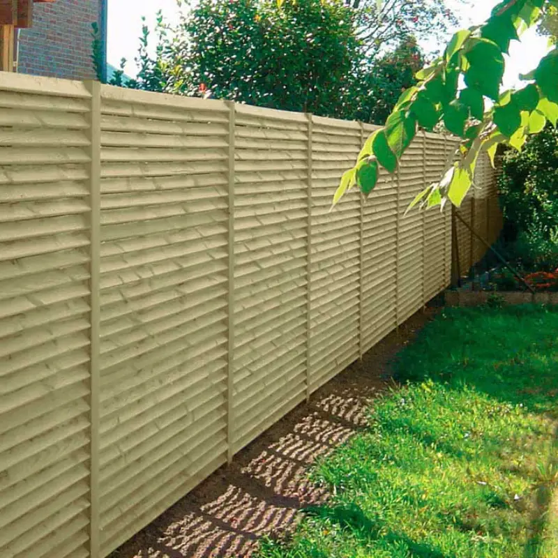 Modern Ipswich garden featuring horizontal Venetian panels for privacy and light